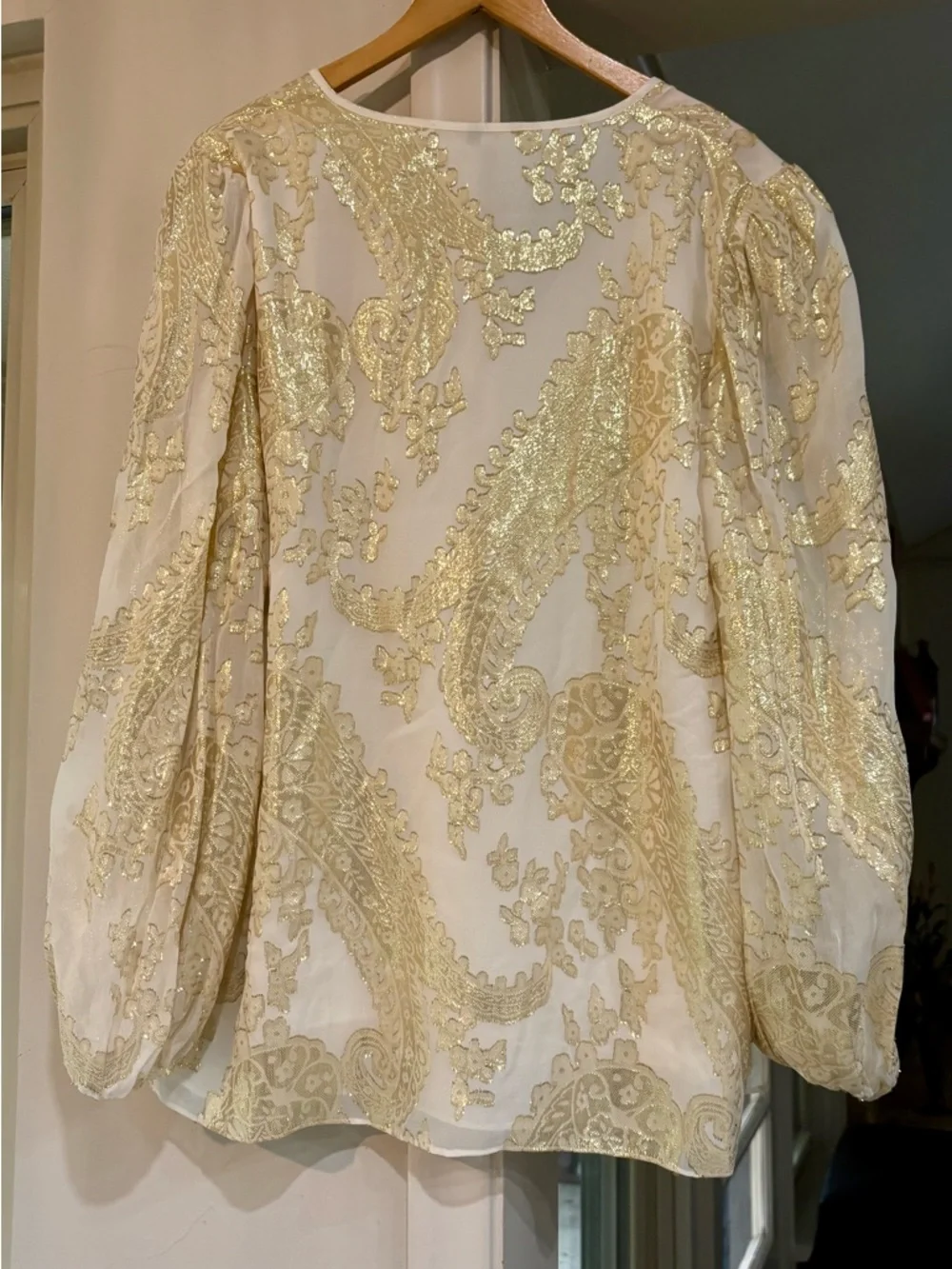 Kobi Halperin Black and Gold Logo Trim Blouse - Picture 2 of 5